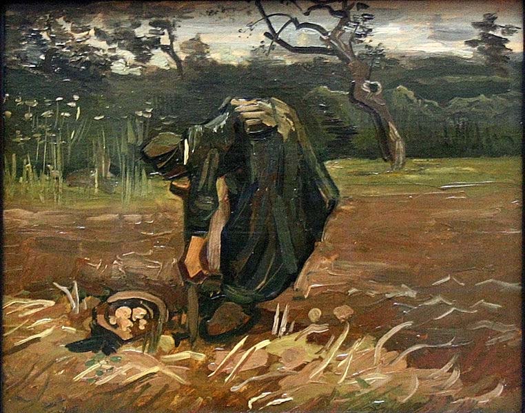 Peasant Woman Digging Up Potatoes